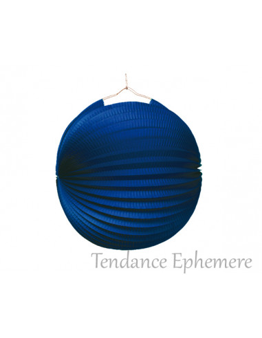 1 Lampion Rond Bleu Ignifugé 25cm