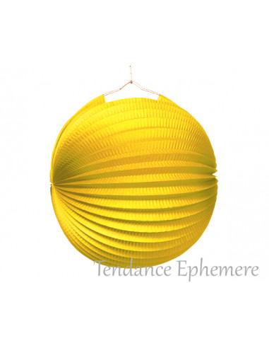 1 Lampion Rond Jaune Ignifugé 25cm