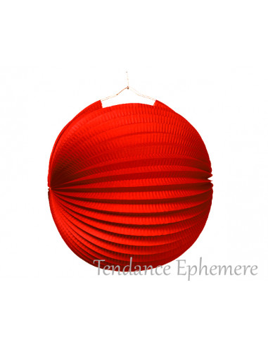 1 Lampion Rond Rouge Ignifugé 25cm