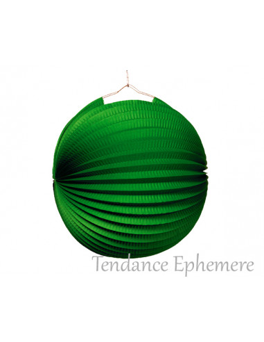 1 Lampion Rond Vert Ignifugé 25cm