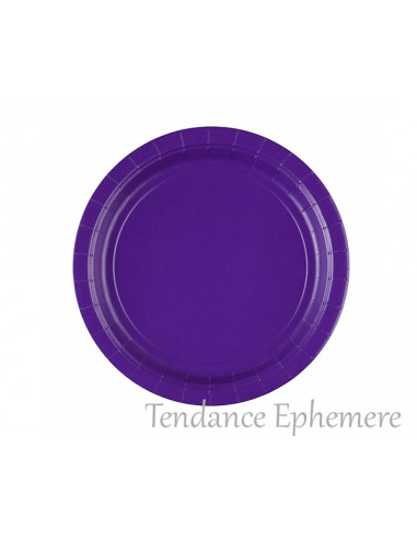 1 Assiette Carton Ronde Violet 22,8cm