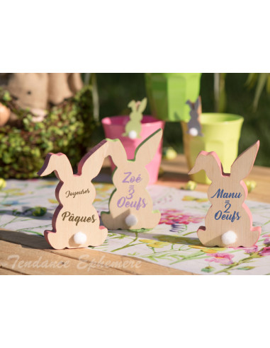 # 67 Empreinte de lapin de Pâques en bois pour le matin de Pâques