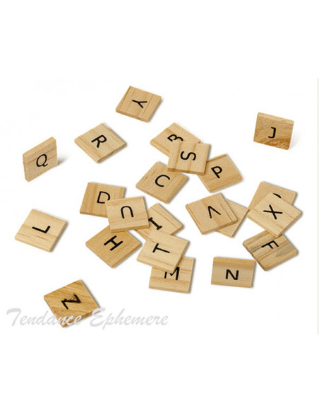 4 Lettre Bois Alphabet Scrable 2cm