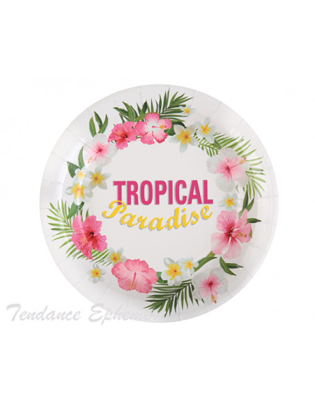 2 Assiette Carton Tropical 23cm