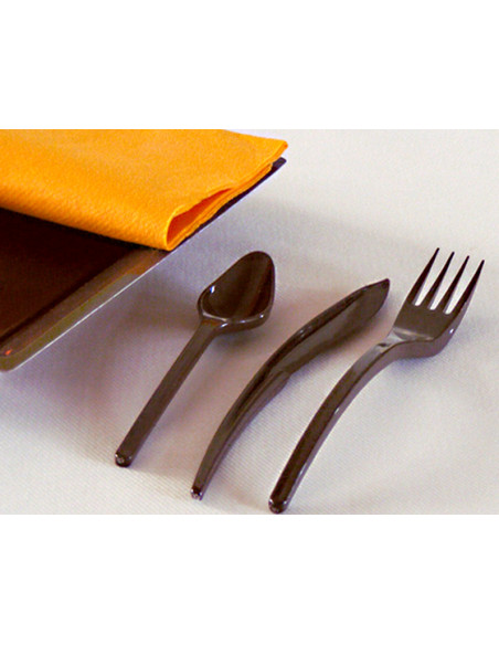 2 Couverts Plastique Chocolat - Lot de 30