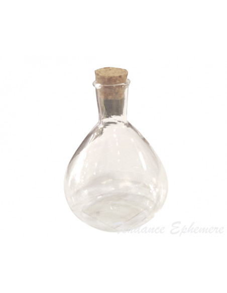 3 Mini Fiole Verre Bouchon Liège 8cm