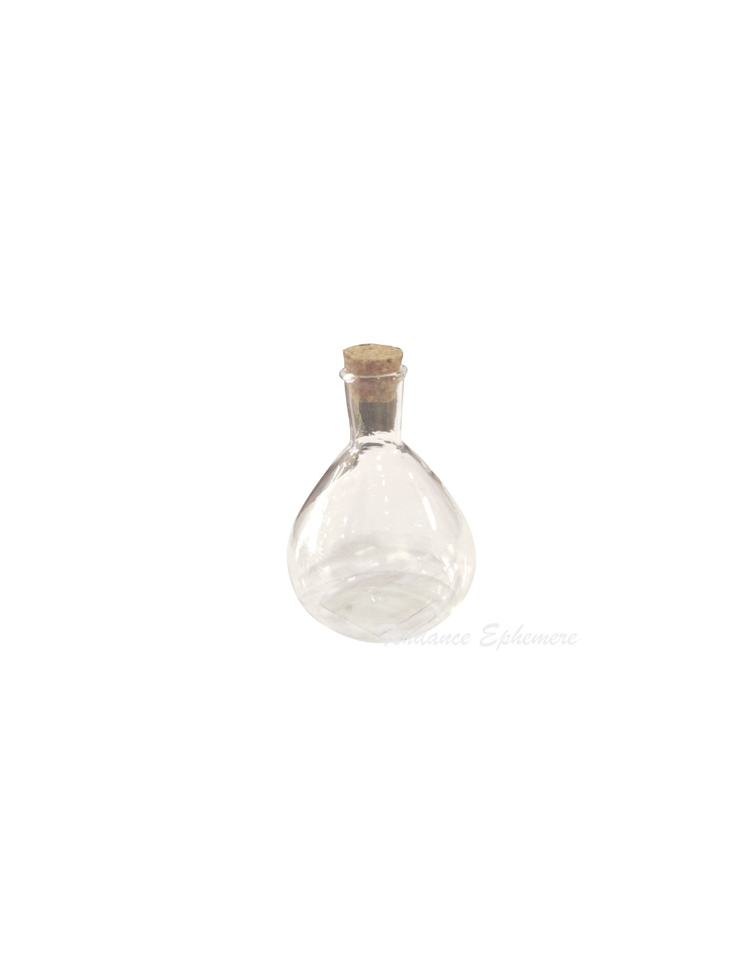 PRIX FOUS Fiole en verre avec bouchon en liège Love or 4,5x5,5cm