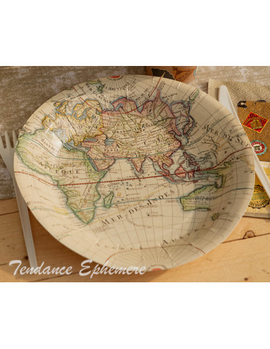 1 Assiette Carton Voyage Autour du Monde 23cm