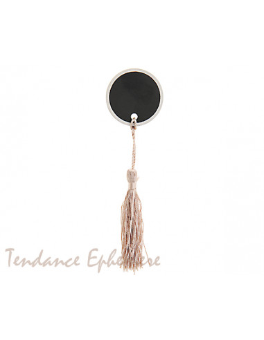 1 Marque Place Pompon Taupe avec Ardoise