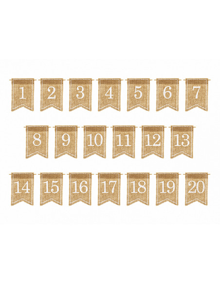3 Marque Table 20 Fanions Jute