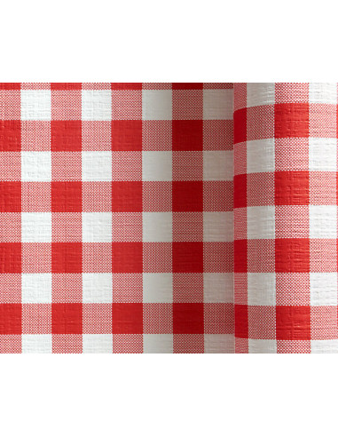 1 Nappe Papier Vichy Rouge 1x50m