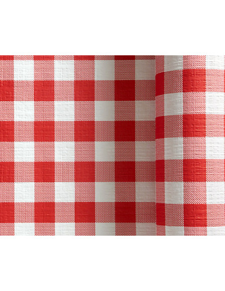 1 Nappe Papier Vichy Rouge 1x50m