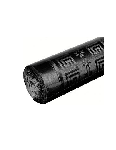 Nappe en rouleau papier damassé noir 6 m - Vegaooparty