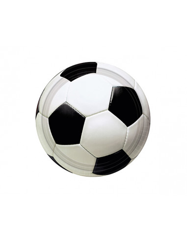 1 Assiette Carton Football Noir Blanc 18cm