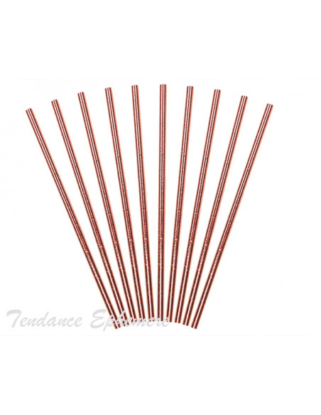 2 Paille Papier Rose Gold Métallisé-10
