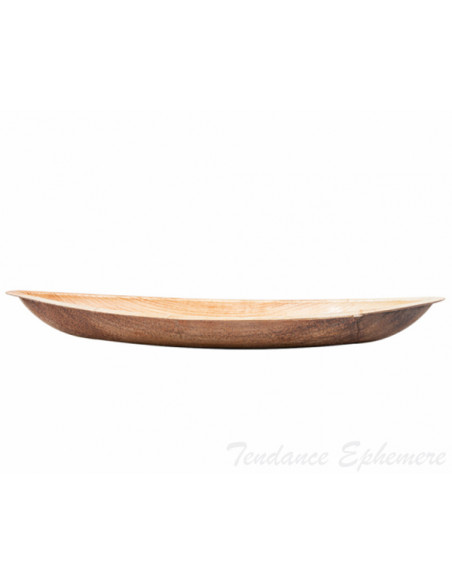 2 Plat Biodégradable Palmier Pirogue 30cm - Unité