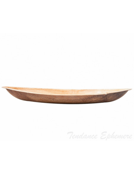 2 Plat Biodégradable Palmier Pirogue 30cm - 25