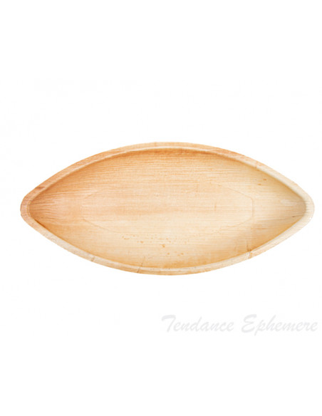 3 Plat Biodégradable Palmier Pirogue 30cm - 25