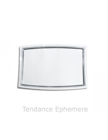 1 Plateau Rectangle Design Argent 35x25cm - 3