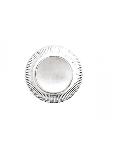 1 Assiette Carton Ronde Argent 18cm - 25