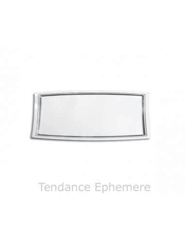 1 Plateau Rectangle Design Argent 34x16cm - 3