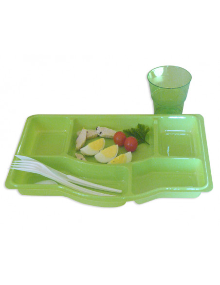 3 Plateau Repas 5 compartiments Fiesta Color - 3 Coloris