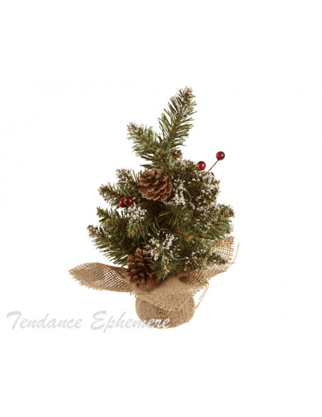 2 Sapin Vert Décoré 20cm