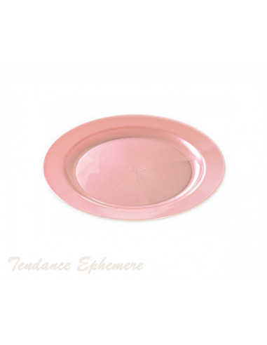 Assiette Plastique Ronde Rose Pastel 24cm