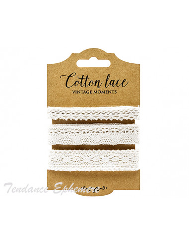 1 Ruban Dentelle Coton Blanc M1/3 - 4,50m