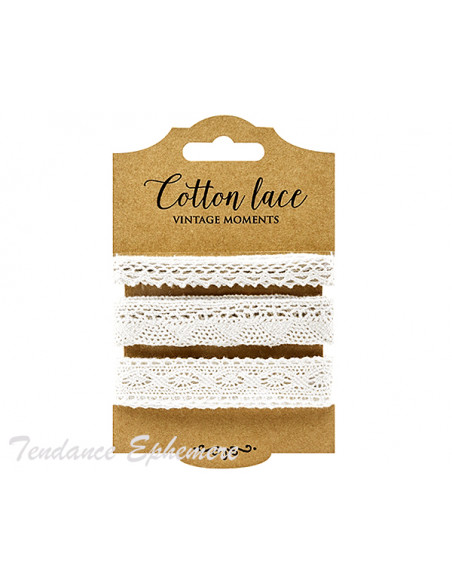 1 Ruban Dentelle Coton Blanc M1/3 - 4,50m