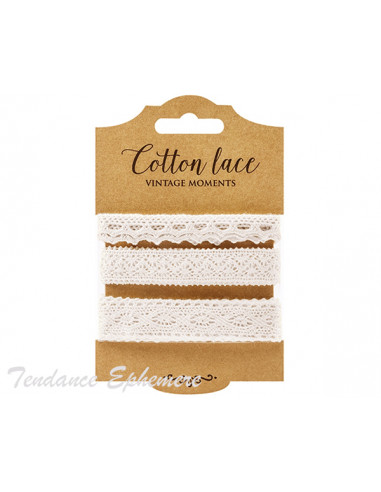 1 Ruban Dentelle Coton Blanc M2/3 - 4,50m