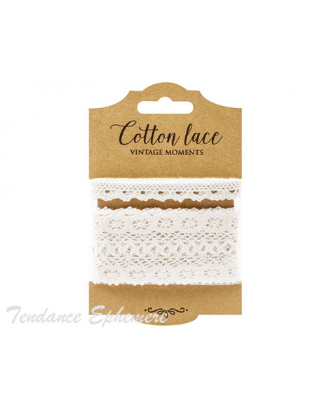 1 Ruban Dentelle Coton Blanc M4/2 - 3m