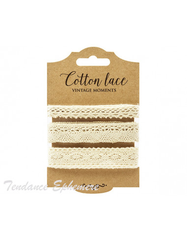 1 Ruban Dentelle Coton Ivoire M1/3 - 4,50m