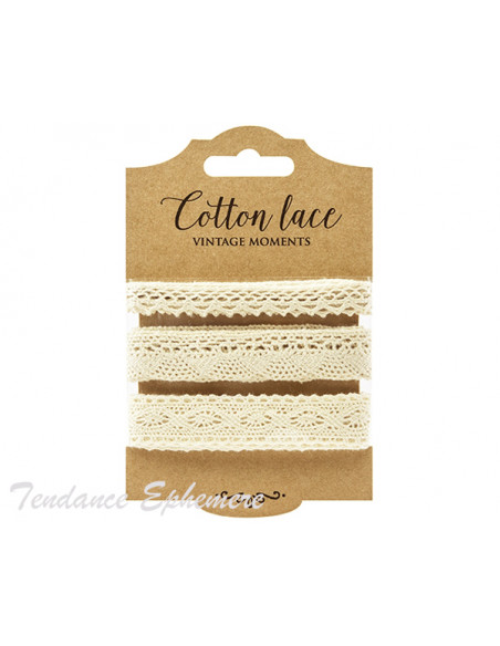 1 Ruban Dentelle Coton Ivoire M1/3 - 4,50m