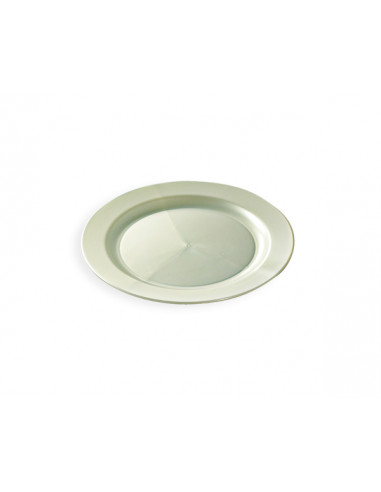 1 Assiette Plastique Ronde Blanc Nacré 19cm