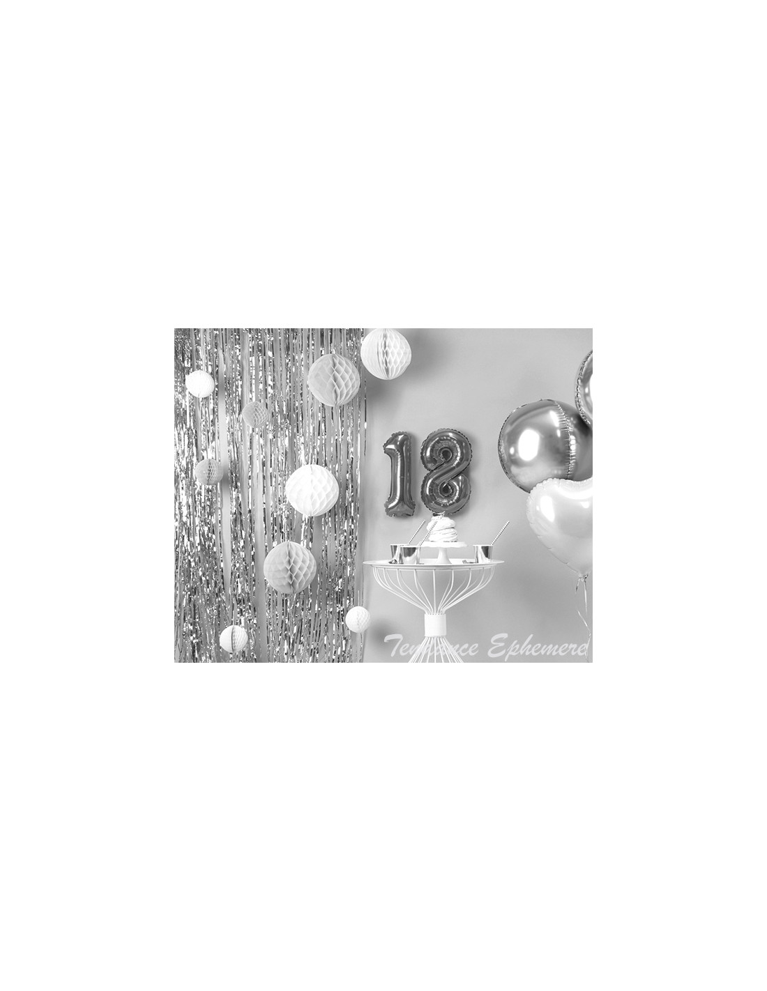 Rideau de fête, lot de 2, décoration anniversaire et mariage, fils, franges  pailletés, scintillant, 100x250 cm, argenté