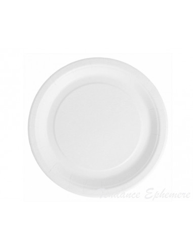 1 Assiette Carton Ronde Bio-Laquées Blanc 18cm