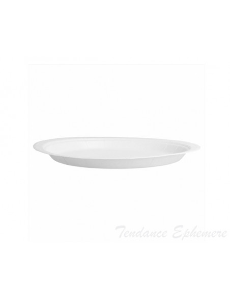 3 Assiette Carton Ronde Bio-Laquées Blanc 18cm