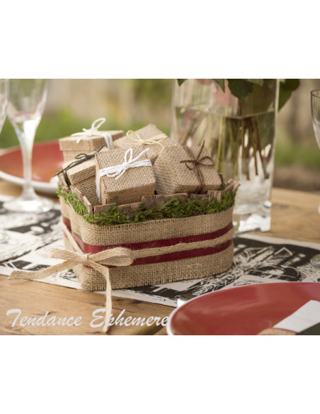 3 Ruban Toile de Jute Naturel 7cm - 5m
