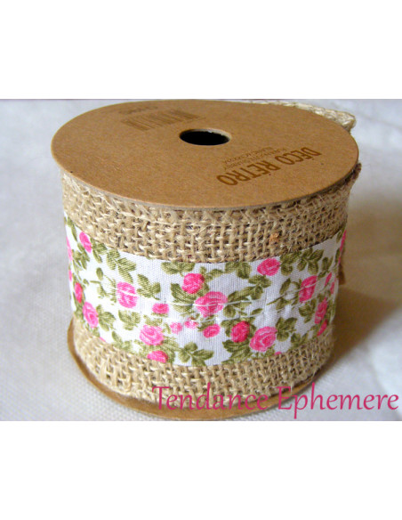 2 Ruban Jute Shabby Chic Blanc 6cm