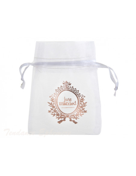 3 Sachet Dragées Just Married Rose Gold