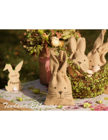 1 Sachet Lapin Toile de Jute 19cm 