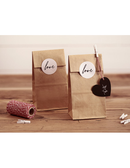 1 Sachet Kraft Mariage Etiquette Love