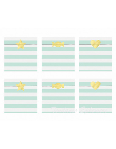 1 Sachet Papier Rayures Menthe