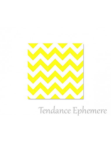 1 Serviette Papier Chevron Jaune