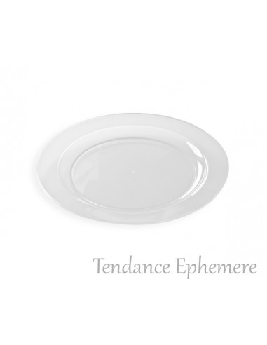 1 Assiette Plastique Ronde Transparente 24cm