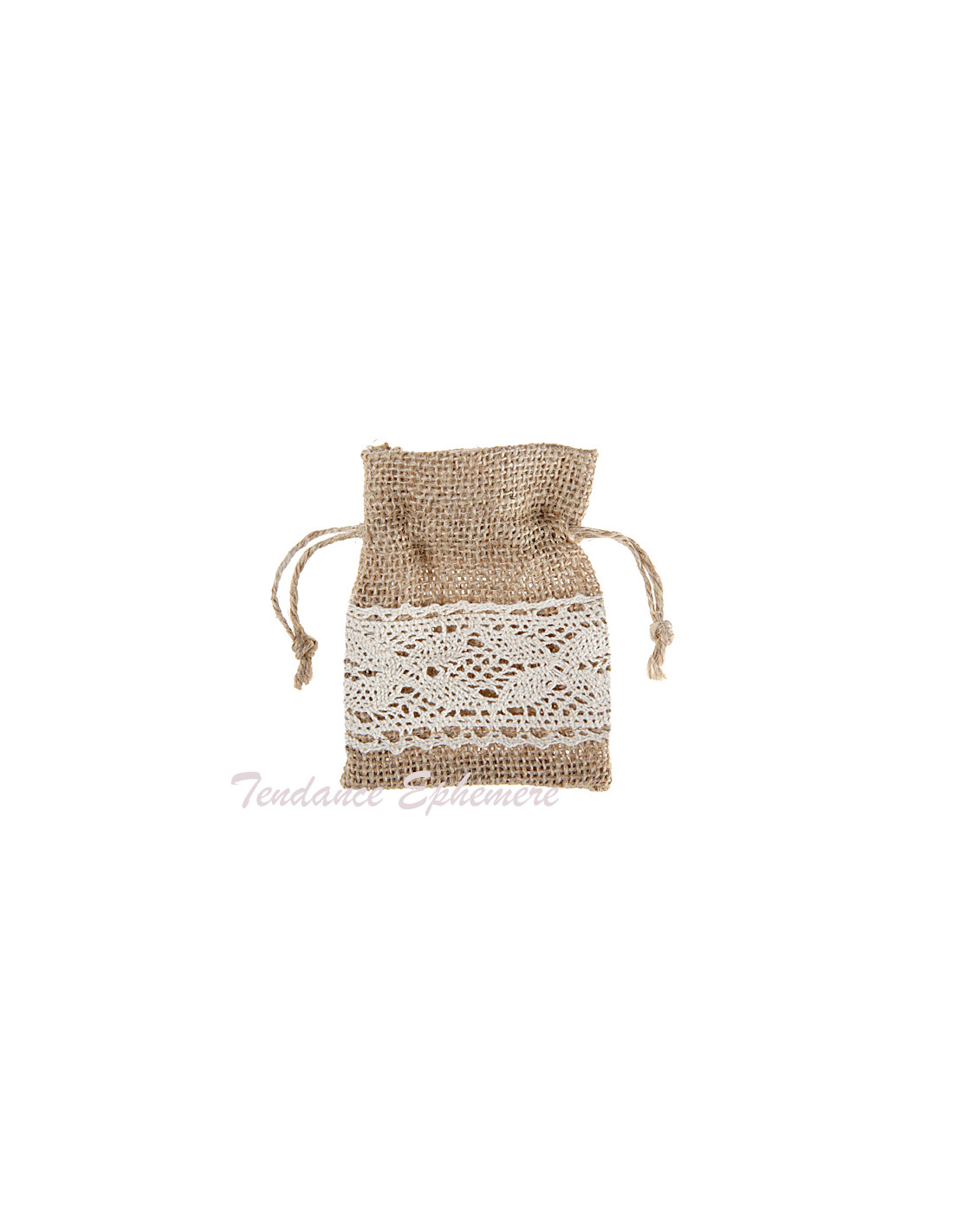 Download Sachet Dragées Jute et Dentelle 10cm Mariage - Paquet de 4 - 3.90€
