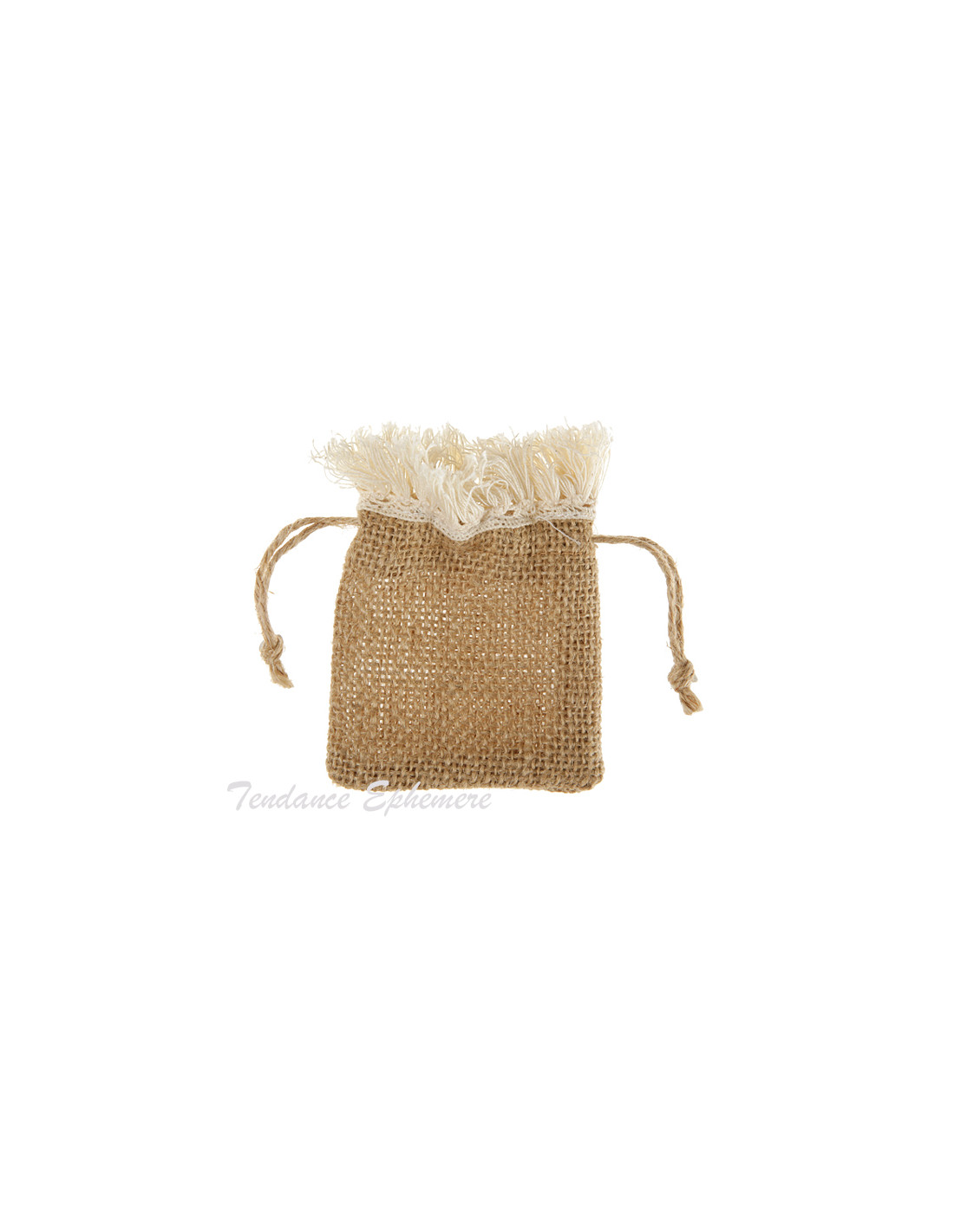 Download Sachet Dragées Jute et Franges 10cm Mariage - Paquet de 4 - 4.10€