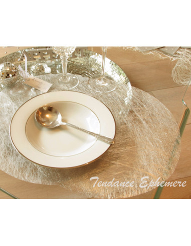 1 Set de Table Rond Intissé Brillant Or