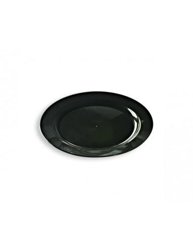 1 Assiette Plastique Ronde Noire 19cm